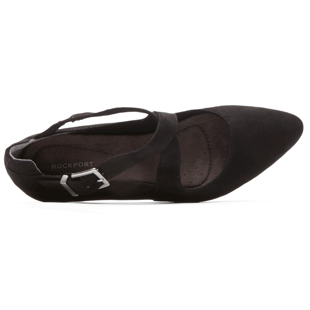 Zapatos De Tacones Rockport Mujer Mexico - Sharna Cross-Strap Negros - HNXBS2431